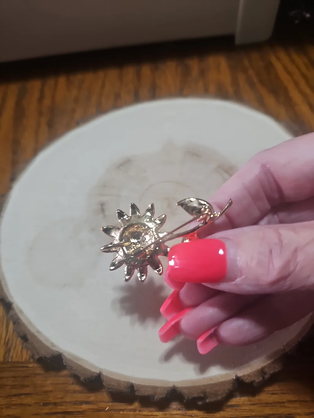 Gold and Green Sunflower Brooch Pin/Pendent - Women's Jewelry